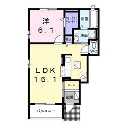 三宅町屏風アパートの物件間取画像